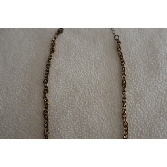 VTG Teardrop Clear Crystal Rhinestone Necklace Choker Gold Tone Tri-Leaf Shape - Picture 6 of 8